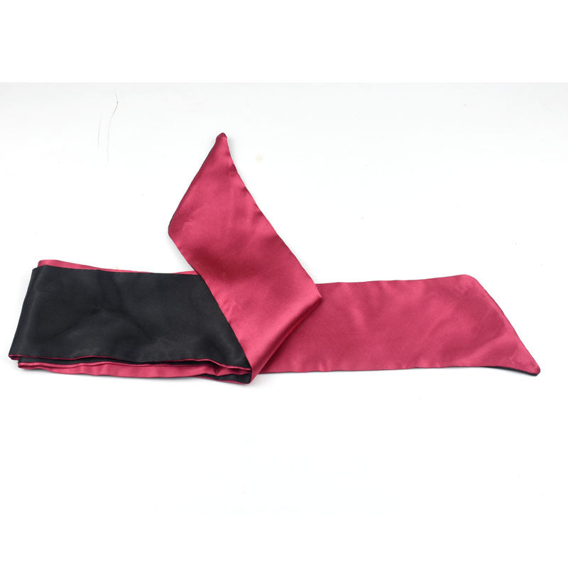 Alternate view of Satin Blindfold Eye Mask with Wrist Ties - 2-Color for Restraint