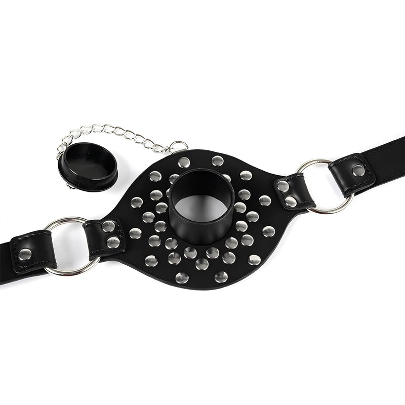 Silicone O-Ring Gag with PU Leather Strap BDSM