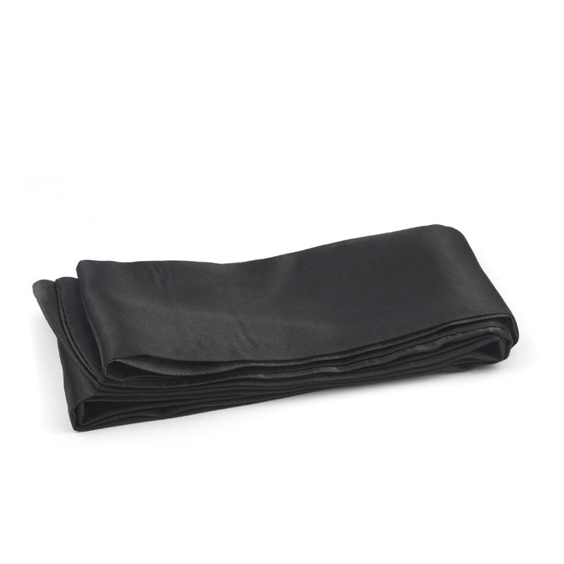 Close-up of Satin Blindfold Eye Mask with Wrist Ties - 2-Color for Restraint