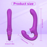 Strapless Strap-On G-Spot Dildo Vibrator Double Ended