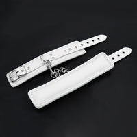 White Soft PU Leather Ankle Cuffs Bondage Restraints Couples