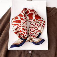 Satin Silk-Feel Square Scarf Women 53x53cm Fashion
