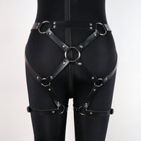 PU Leather Bondage Dress - Nightclub Fetish Wear