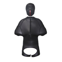 Faux Patent Leather Bondage Bodysuit Restraint Suit