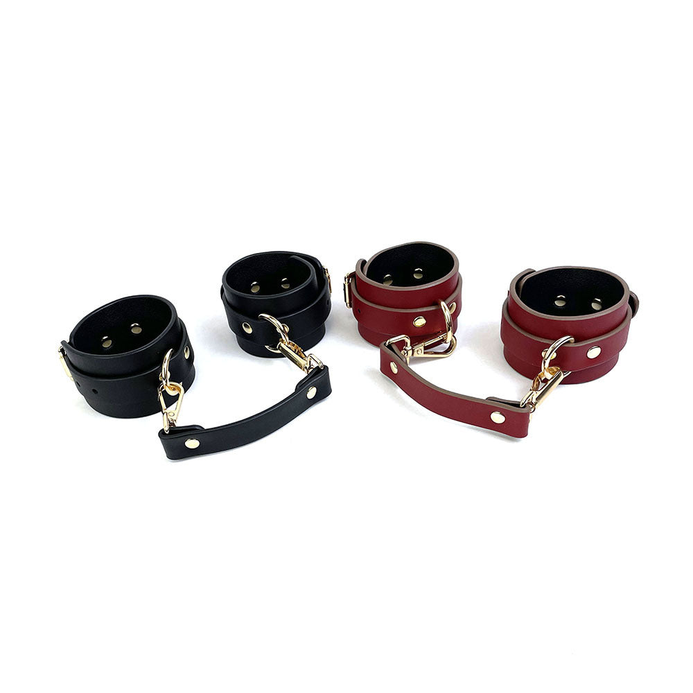 Adjustable PU Leather Handcuffs - Simple Bondage Restraints for Men and Women