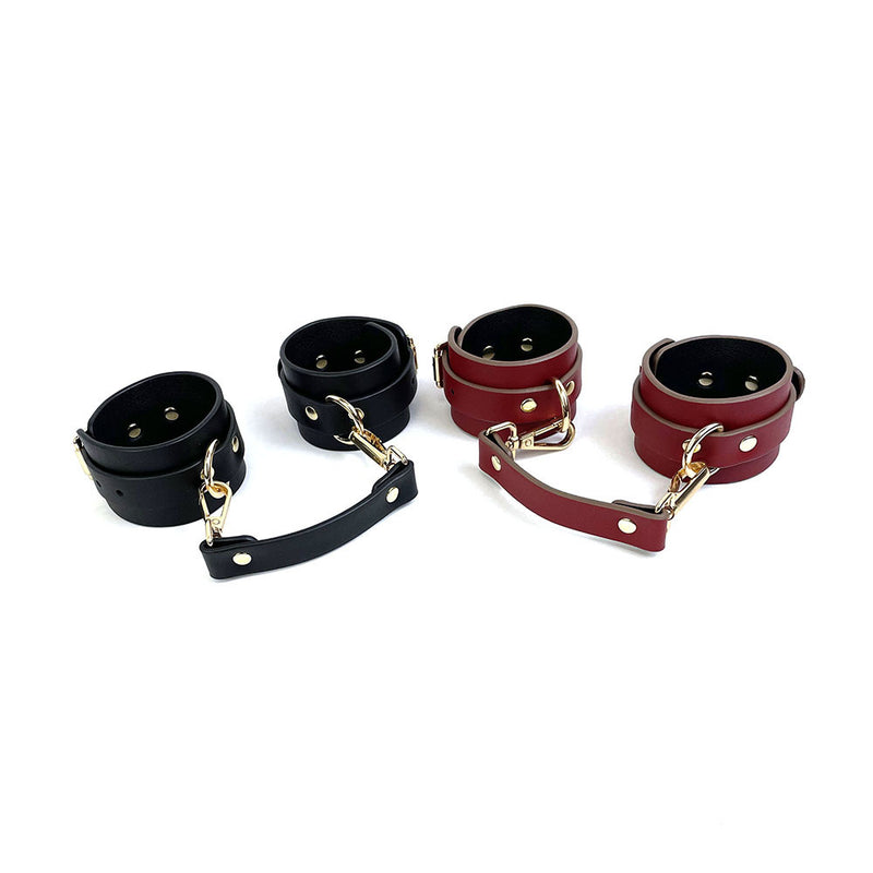 Adjustable PU Leather Handcuffs Vegan Bondage Cuffs
