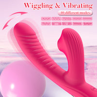 Silicone G-Spot Vibrator with Clit Suction - 10 Modes