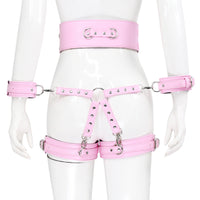 PU Leather Restraint Set - Handcuffs, Ankles & Waist