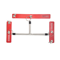 Metal & Leather Restraint Bar - Spreader Handcuffs