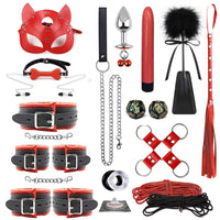 Padded Leather Bondage Cuff Set — Wrist & Ankle