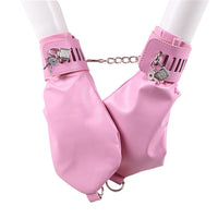 Pink Paw Plush Handcuffs — Sensory Bondage Gloves