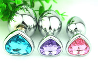 Heart-Shaped Metal Anal Plug — Jeweled Base Design