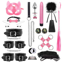 Padded Leather Bondage Cuff Set — Wrist & Ankle