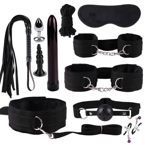 Nylon 11-Piece Bondage Set Couples BDSM Kit Restraints