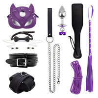Padded Leather Bondage Cuff Set — Wrist & Ankle