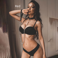 Strappy Cage Bra and Panty Set - Bondage Style