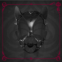 Leather Cat Mask with Ball Gag - Roleplay Harness