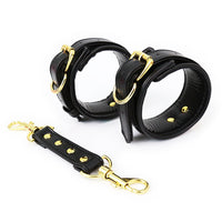 PU Leather Handcuffs Leg Cuffs with Waist Restraint Belt