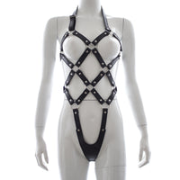 Leather Bondage Corset Harness - Body Restraint Suit