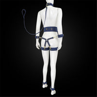 PU Leather Handcuffs Leg Cuffs with Waist Restraint Belt
