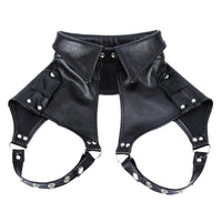 Black PU Leather Chest Harness Strap Bodysuit