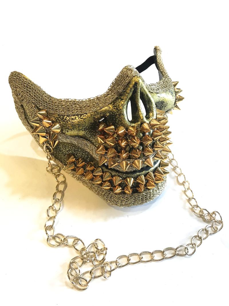 Studded Leather Mask - Punk BDSM Roleplay Mask