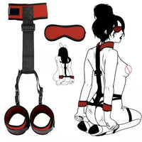 BDSM Neck Collar Behind Back Handcuffs Bondage Restraint Set