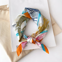 Satin Silk-Feel Square Scarf Women 53x53cm Fashion