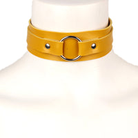 PU Leather O-Ring Collar - Bondage Choker Necklace