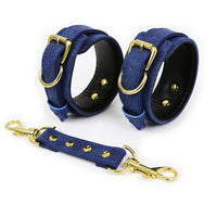 PU Leather Handcuffs Leg Cuffs with Waist Restraint Belt