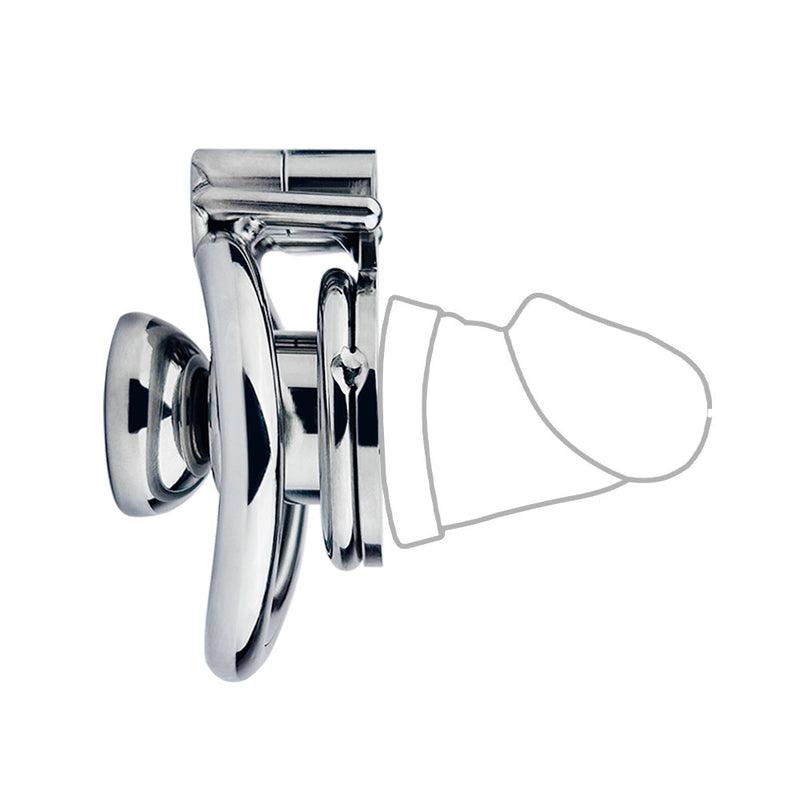 Silicone Dildo Head Stainless Steel Chastity Lock Men SM