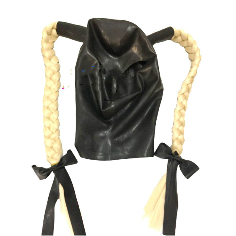 Latex Hood Mask Bondage Wig Drag Hat
