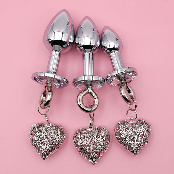 Nipple Clamps & Anal Plug Set - Chain Link w/Lube