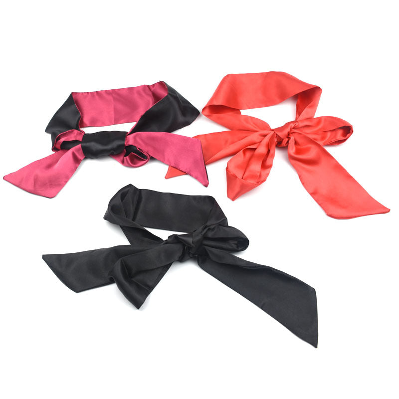 Satin Blindfold Eye Mask with Wrist Ties - 2-Color