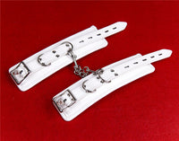 White Soft PU Leather Ankle Cuffs Bondage Restraints Couples