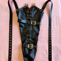 Leather Bondage Corset - Full Body Restraint Harness