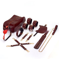 PU Leather Bondage Mask Ankle Bracelet Training Set