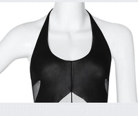 Nylon Velvet Bodysuit - One-Piece Lingerie w/ Socks