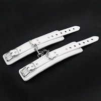 White Soft PU Leather Ankle Cuffs Bondage Restraints Couples