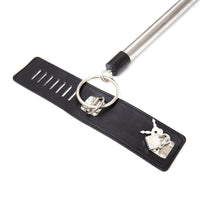 Metal & Leather Restraint Bar - Spreader Handcuffs