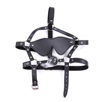 Leather Mouth Gag & Blindfold Set - BDSM Restraint Kit